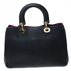 مملوكة مسبقًا حقيبة شوبر ديور ديوريسيمو جلد أسود متوسطة