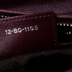 مملوكة مسبقًا Dior Burgundy Quilted Leather Lady Dior Medium Tote