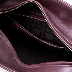 مملوكة مسبقًا Dior Burgundy Quilted Leather Lady Dior Medium Tote