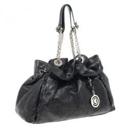 Pre Owned Christian Dior Black Cannage Leather Le Trente Bag