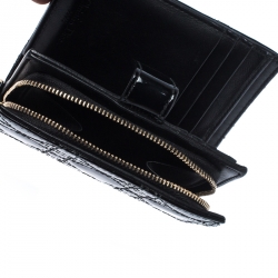 مملوكة مسبقًا محفظة ديور ليدي ديور فرنش جلد لامع مبطن كاناغ سوداء