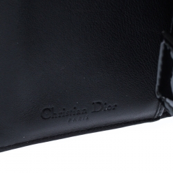 مملوكة مسبقًا محفظة ديور ليدي ديور فرنش جلد لامع مبطن كاناغ سوداء
