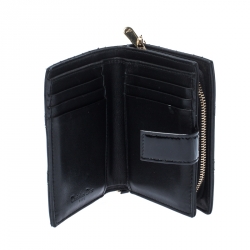 مملوكة مسبقًا محفظة ديور ليدي ديور فرنش جلد لامع مبطن كاناغ سوداء