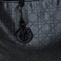 Pre Owned Dior Black Cannage Coated Canvas Medium New Panarea Shopper Tote