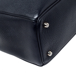 Pre Owned Dior Black Leather Large Diorissimo Shopper Tote