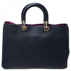 Pre Owned Dior Black Leather Large Diorissimo Shopper Tote