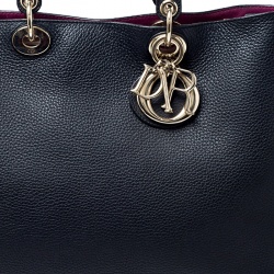 Pre Owned Dior Black Leather Large Diorissimo Shopper Tote