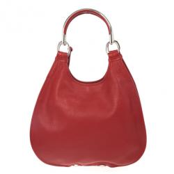 Pre Owned Christian Dior Red Leather Medium 61 Tote