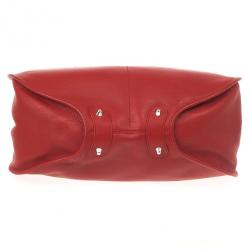 Pre Owned Christian Dior Red Leather Medium 61 Tote