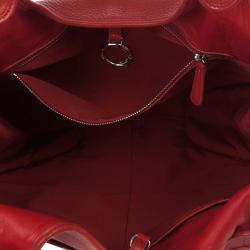 Pre Owned Christian Dior Red Leather Medium 61 Tote