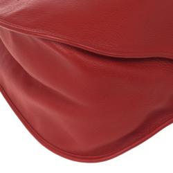 Pre Owned Christian Dior Red Leather Medium 61 Tote