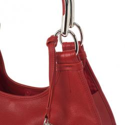 Pre Owned Christian Dior Red Leather Medium 61 Tote