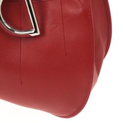 Pre Owned Christian Dior Red Leather Medium 61 Tote