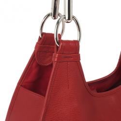 Pre Owned Christian Dior Red Leather Medium 61 Tote