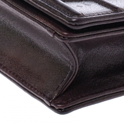 Pre Owned حقيبة كتف ديور ميني ديوراما جلد برونزية ميتالك