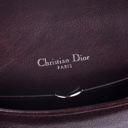 Pre Owned حقيبة كتف ديور ميني ديوراما جلد برونزية ميتالك