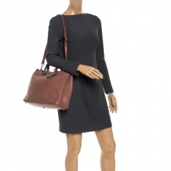 Pre Owned Dior Old Rose Leather Large Diorissimo Shopper Tote