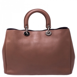 Pre Owned Dior Old Rose Leather Large Diorissimo Shopper Tote