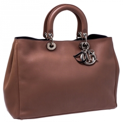 Pre Owned Dior Old Rose Leather Large Diorissimo Shopper Tote