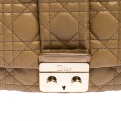 Pre Owned Dior Light Brown Cannage Leather New Lock Flap Bag