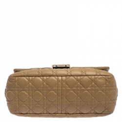 Pre Owned Dior Light Brown Cannage Leather New Lock Flap Bag