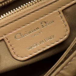 Pre Owned Dior Light Brown Cannage Leather New Lock Flap Bag