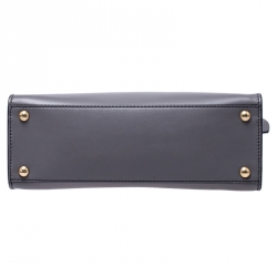 Pre Owned Dior Grey Leather Dior Addict Top Handle Bag