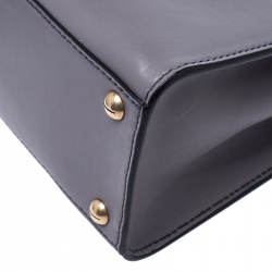 Pre Owned Dior Grey Leather Dior Addict Top Handle Bag