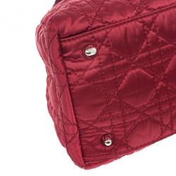مملوكة مسبقًا Dior Quilted Red Satin Cannage Charming Lock Satchel