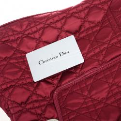 مملوكة مسبقًا Dior Quilted Red Satin Cannage Charming Lock Satchel