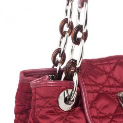 مملوكة مسبقًا Dior Quilted Red Satin Cannage Charming Lock Satchel