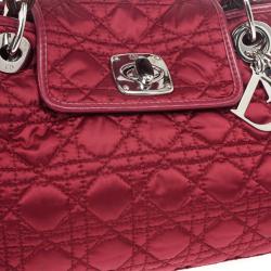 مملوكة مسبقًا Dior Quilted Red Satin Cannage Charming Lock Satchel