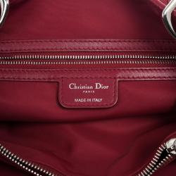 مملوكة مسبقًا Dior Quilted Red Satin Cannage Charming Lock Satchel