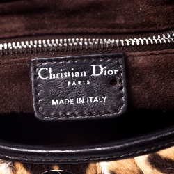 مملوكة مس�بقًا Dior Brown Leopard Print Calf Hair Hobo