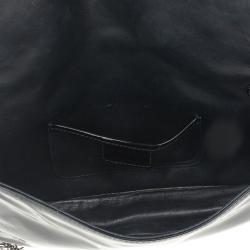 Pre Owned Christian Dior Black Quilted Cannage Patent Leather Lady Dior Clutch Bag