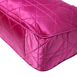 مملوكة مسبقًا Dior Pink Cannage Nylon Drawstring Hobo