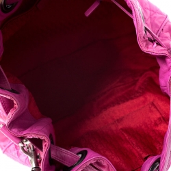 مملوكة مسبقًا Dior Pink Cannage Nylon Drawstring Hobo