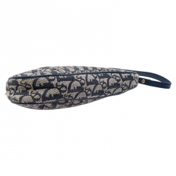 Pre Owned Dior Blue Monogram Denim Saddle Bag