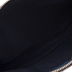 Pre Owned Dior Blue Monogram Denim Saddle Bag