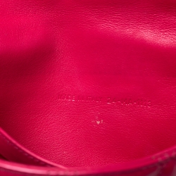 Pre Owned Dior Fuschia Patent Leather New Lock Chain Clutch Bag