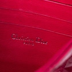 Pre Owned Dior Fuschia Patent Leather New Lock Chain Clutch Bag