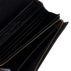 Pre Owned Dior Black Quilted Cannage Leather Lady Dior Wallet on Chain