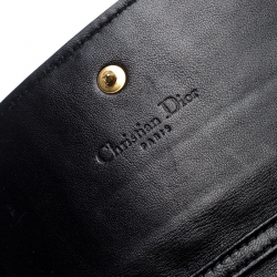 Pre Owned Dior Black Quilted Cannage Leather Lady Dior Wallet on Chain