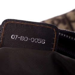 Pre Owned حقيبة كتف ديور جلد وكانفاس نقش ديورسيما اوبليك بني / بيج 