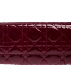 مم�لوكة مسبقًا Dior Red Cannage Patent Leather Lady Dior Clutch
