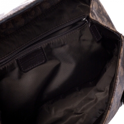 مملوكة مسبقًا حقيبة ديور قلاب Romantique Trotter جلد وكانفاس مقوى مونوغرامية بنية