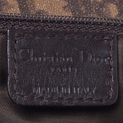 مملوكة مسبقًا حقيبة ديور قلاب Romantique Trotter جلد وكانفاس مقوى مونوغرامية بنية