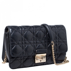 Pre Owned Dior Black Cannage Quilted Leather Miss Dior Promenade Pouch 