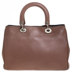 Pre Owned Dior Old Rose Leather Medium Diorissimo Shopper Tote