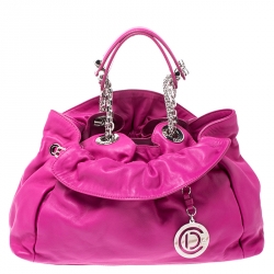 مملوكة مسبقًا حقيبة كتف كر يستيان ديور لو ترنت جلد أروجوانية